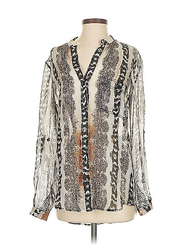 Diane von Furstenberg Long Sleeve Silk Top (view 1)