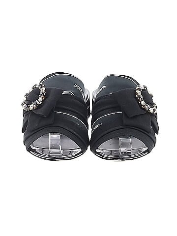 Dolce & Gabbana Crystal Embellished Bow Slide Sandals (view 2)