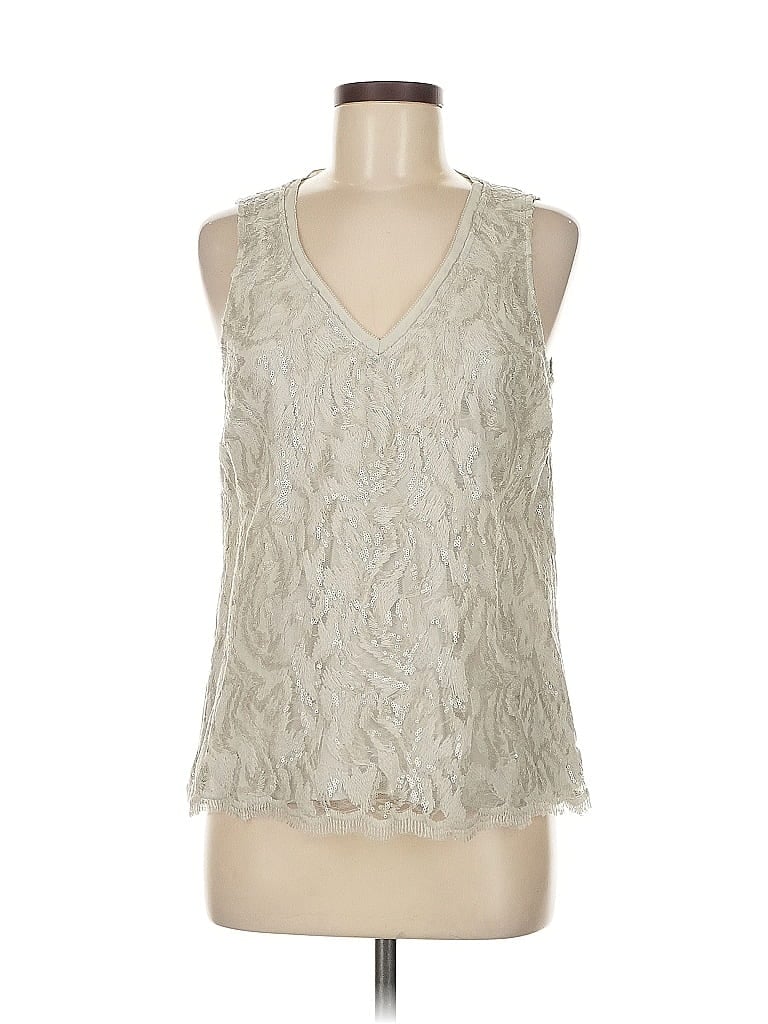 Pre-owned E3 By Etcetera Sleeveless Blouse In Silver