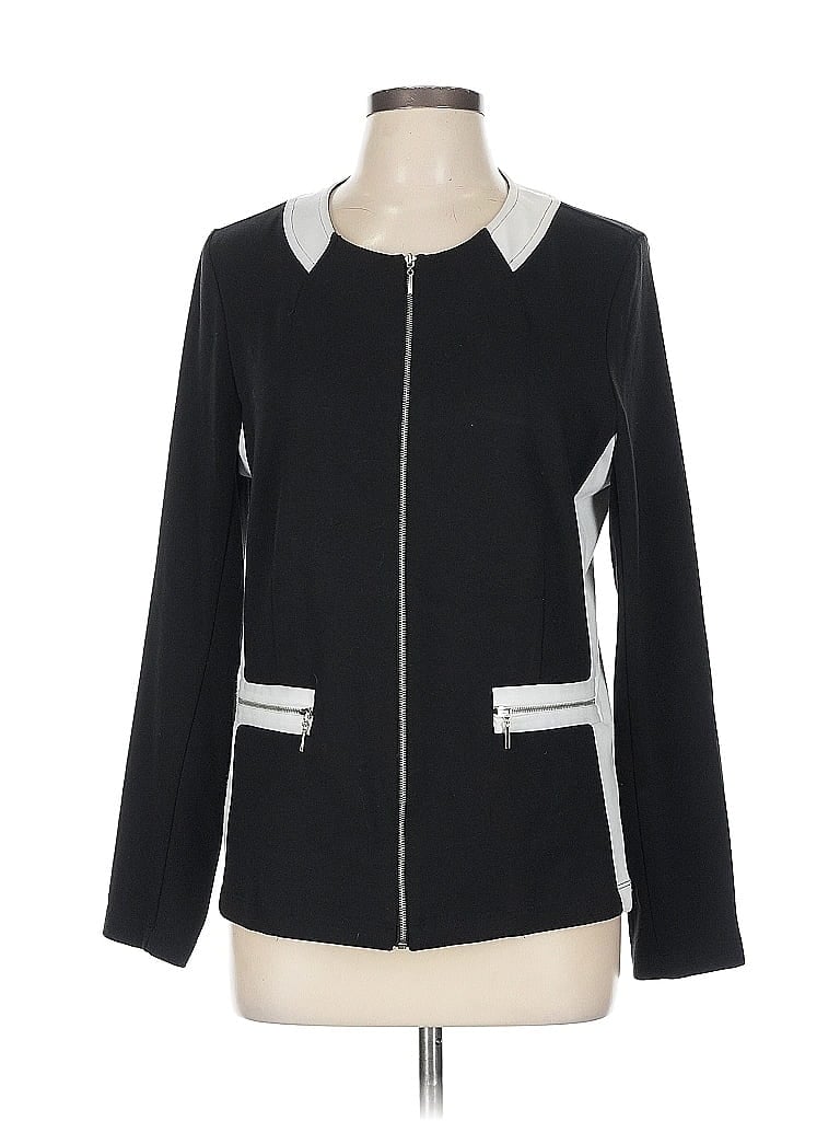 Click to view more detailed imagery on our partner's website Pre-owned Notations Long Sleeve Top Black Collared Neckline Tops