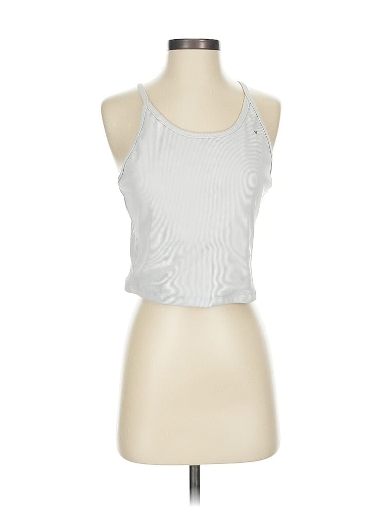 Pre-owned Love Fitness Tank Top Silver Halter Neckline Tops