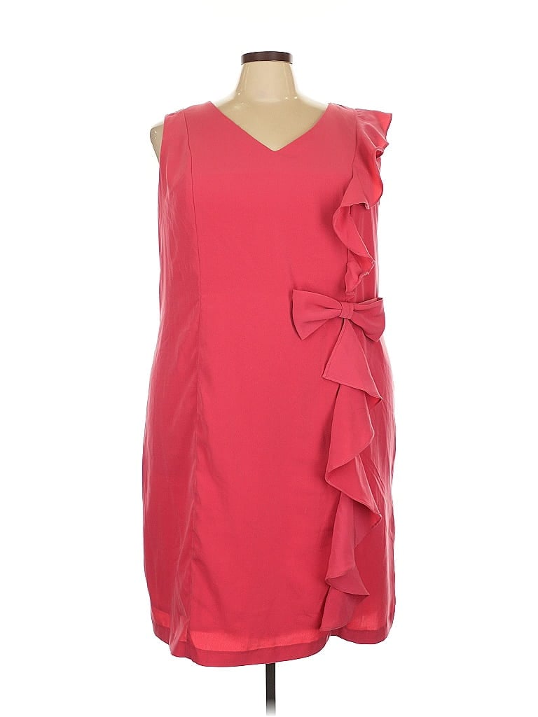 Roaman's 100% Polyester Pink Red Cocktail Dress Size 24 - photo 1