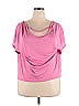 ALTERNATIVE Color Block Solid Pink Short Sleeve T-Shirt Size XL - photo 1