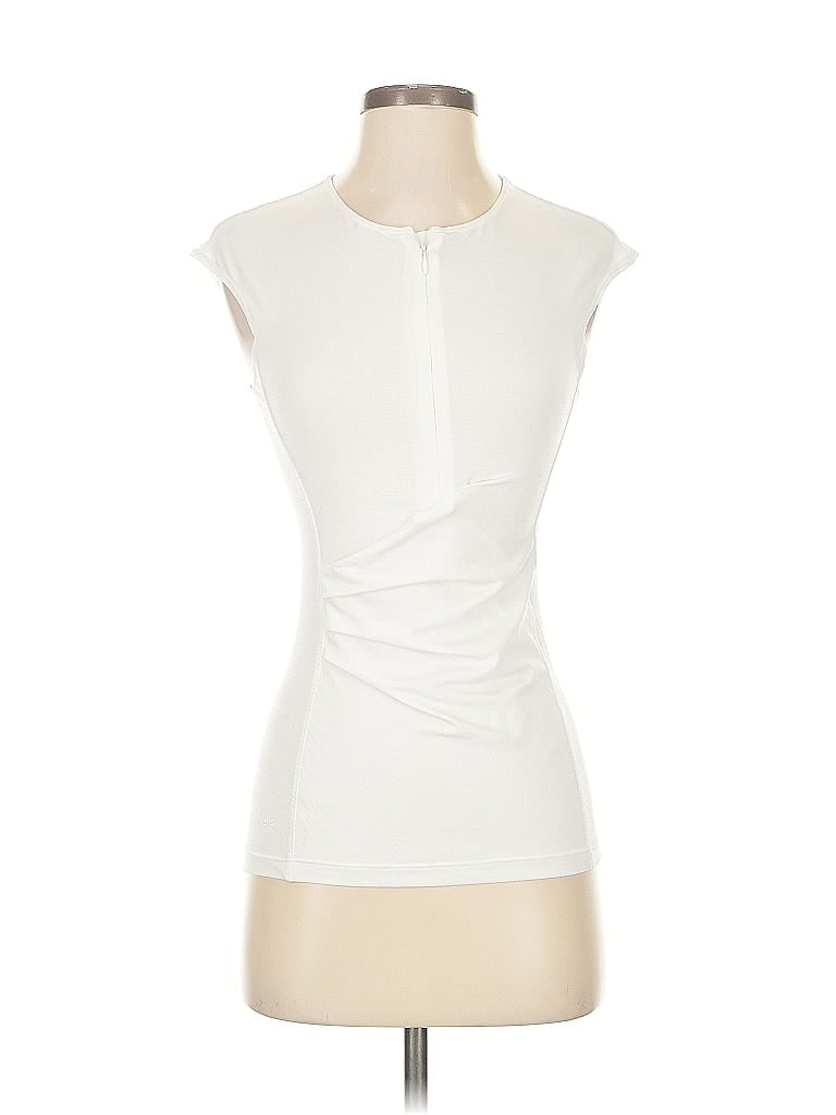Pre-owned Athleta Sleeveless Blouse In White