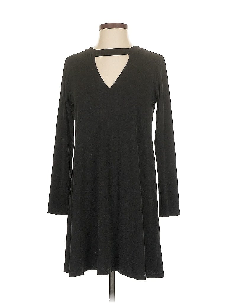 Veronica M. Solid Black Casual Dress Size S - photo 1