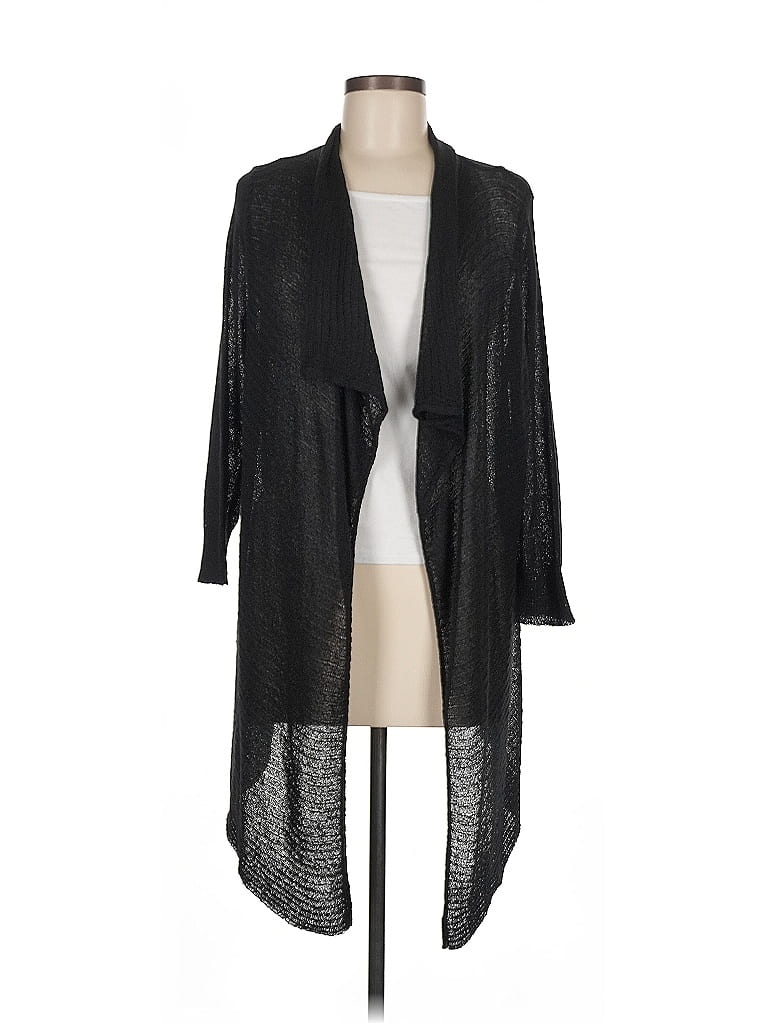 Pre-owned Cable & Gauge Cardigan Sweater In Black