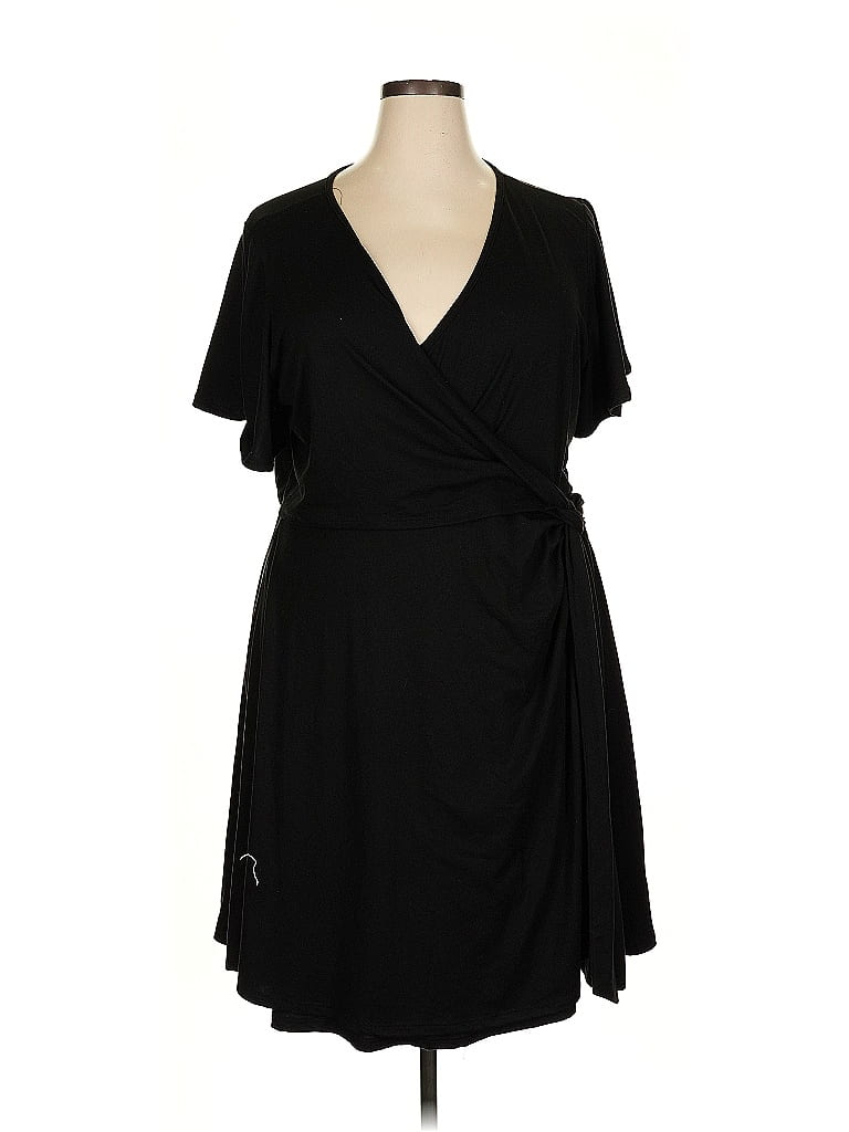 White Birch Solid Black Casual Dress Size 3X - photo 1