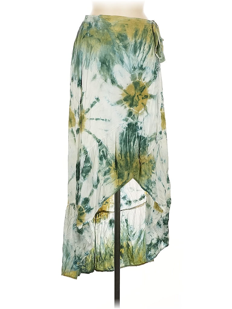 Young Fabulous & Broke 100% Rayon Tie-dye Green Casual Skirt Size M - photo 1