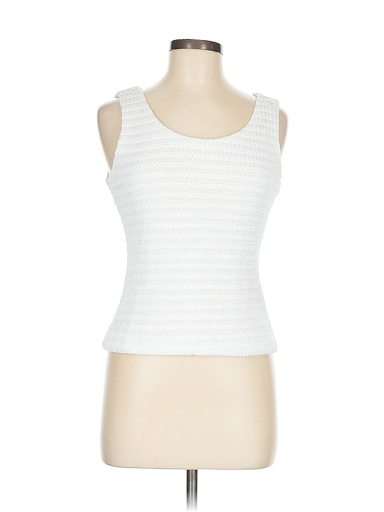 Pre-owned Xscape By Joanna Chen Sleeveless Top White Sweetheart Neckline Tops