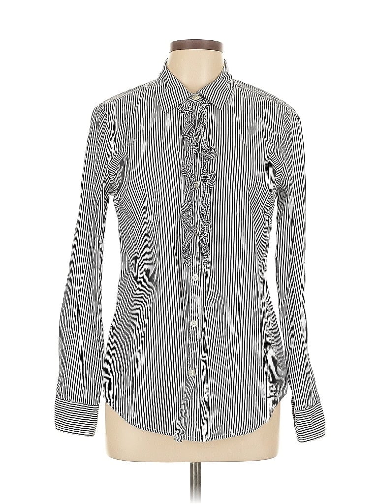 Pre-owned Vineyard Vines Long Sleeve Blouse In Gray