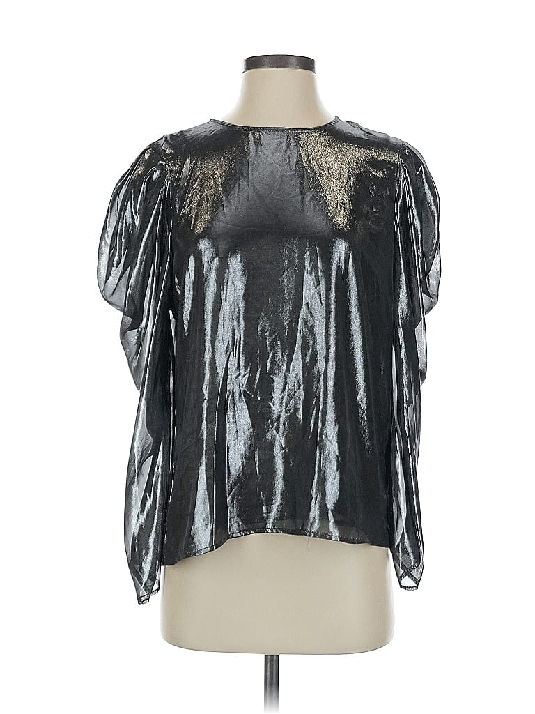 Pre-owned Calvin Klein Short Sleeve Blouse In Silver