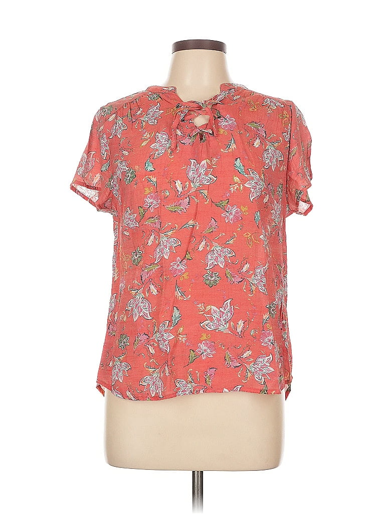 Click to view more detailed imagery on our partner's website Pre-owned St. John's Bay Short Sleeve Blouse In Pink