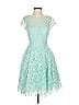 ML Monique Lhuillier 100% Polyester Teal Cocktail Dress Size 4 - photo 1