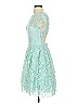 ML Monique Lhuillier 100% Polyester Teal Cocktail Dress Size 4 - photo 5