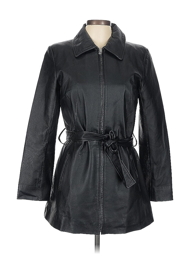 Kim Rogers 100% Leather Black Leather Jacket Size M - photo 1