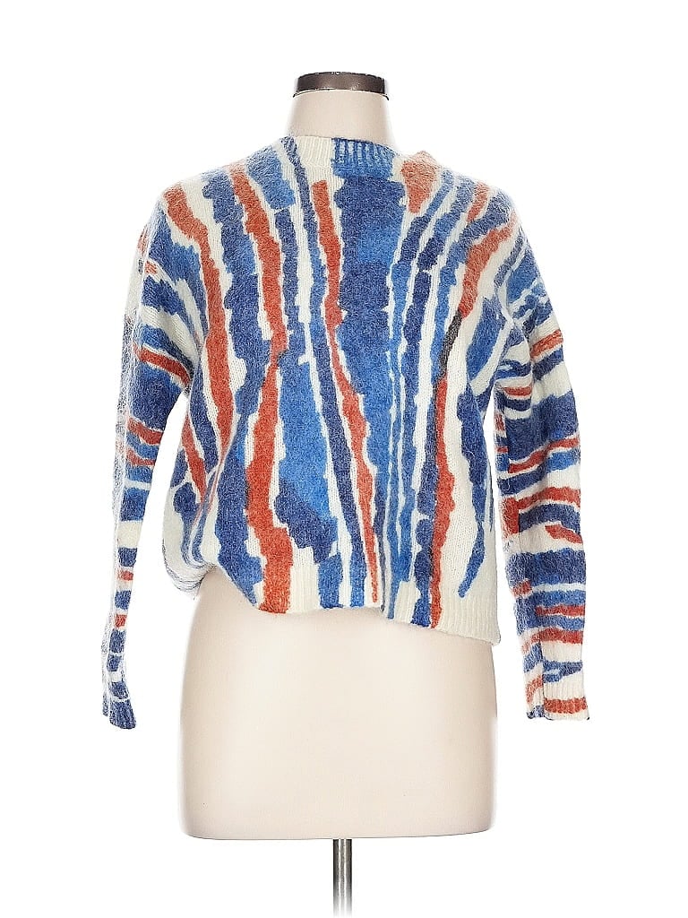 LA MAILLE SEZANE Paris Tie-dye Blue Pullover Sweater Size L - photo 1