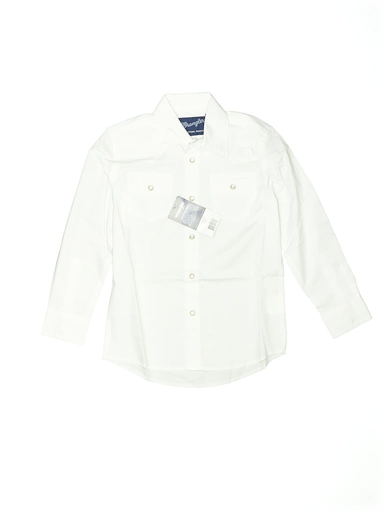 Wrangler Jeans Co Solid Ivory White Long Sleeve Button-Down Shirt Size S (kids) - photo 1