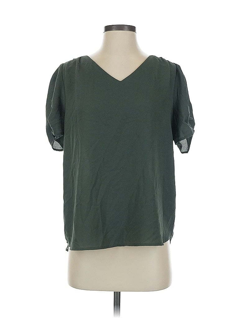 Pre-owned Adrianna Papell Short Sleeve Blouse In Green