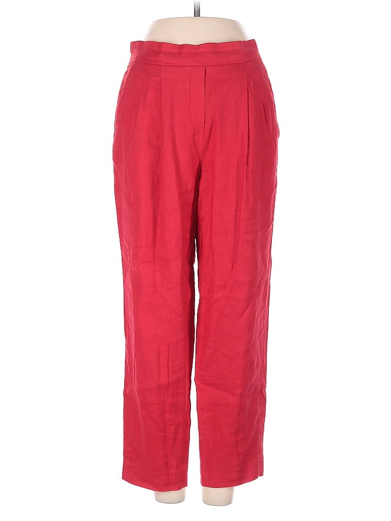 Pre-owned Babaton Linen Pants In Red