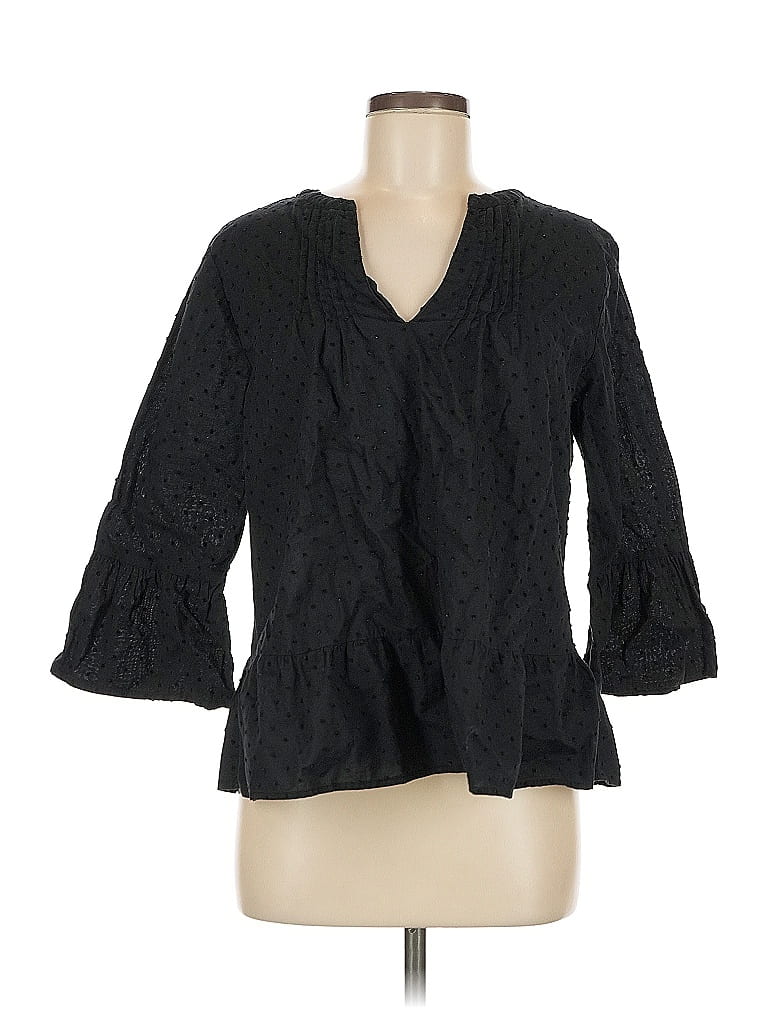 Pre-owned Gap 3/4 Sleeve Blouse In Black