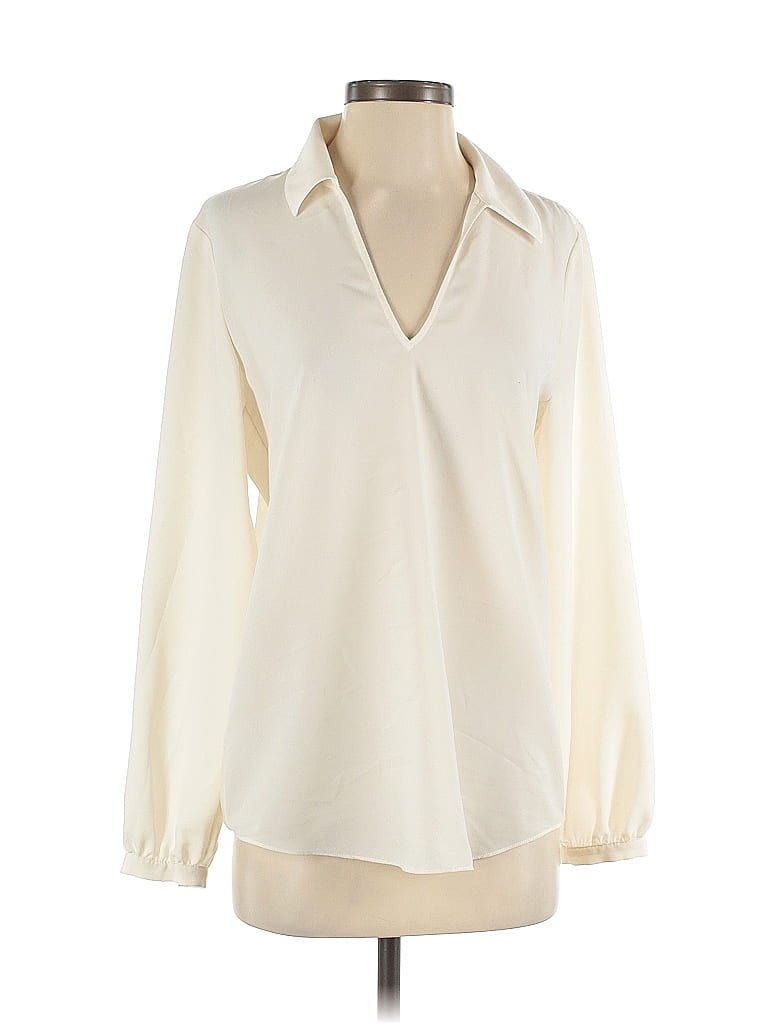 Pre-owned W By Worth Long Sleeve Blouse In White