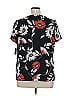 Liz Claiborne Career Floral Black Short Sleeve Blouse Size XL - photo 2