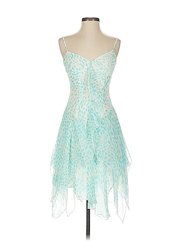 Trina Turk 100% Silk Teal Cocktail Dress Size 4
