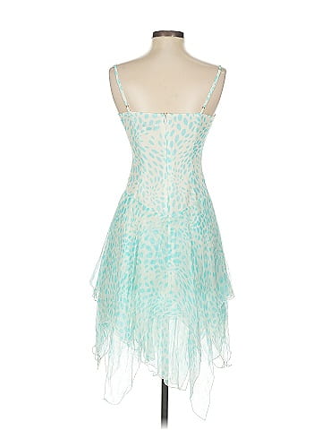 Trina Turk 100% Silk Teal Cocktail Dress Size 4