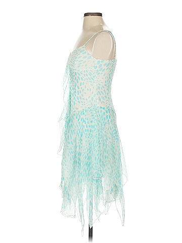 Trina Turk 100% Silk Teal Cocktail Dress Size 4