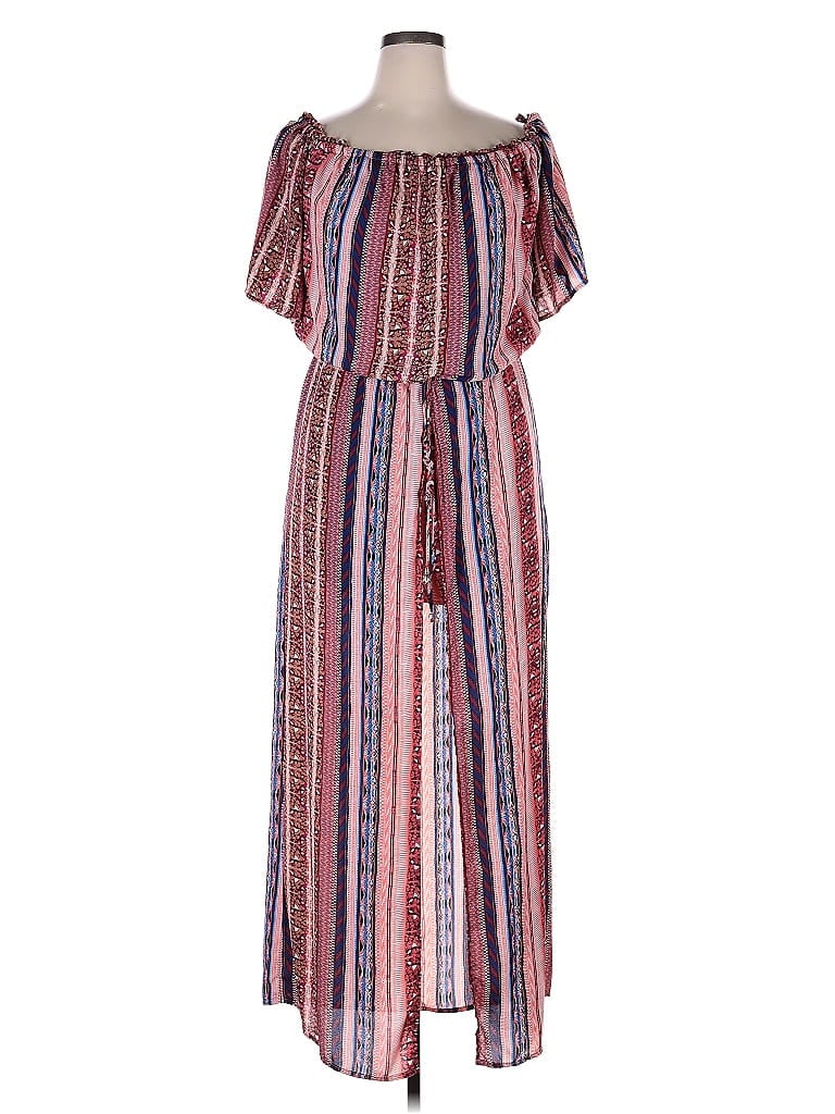 Pre-owned City Triangles Casual Dress In Burgundy