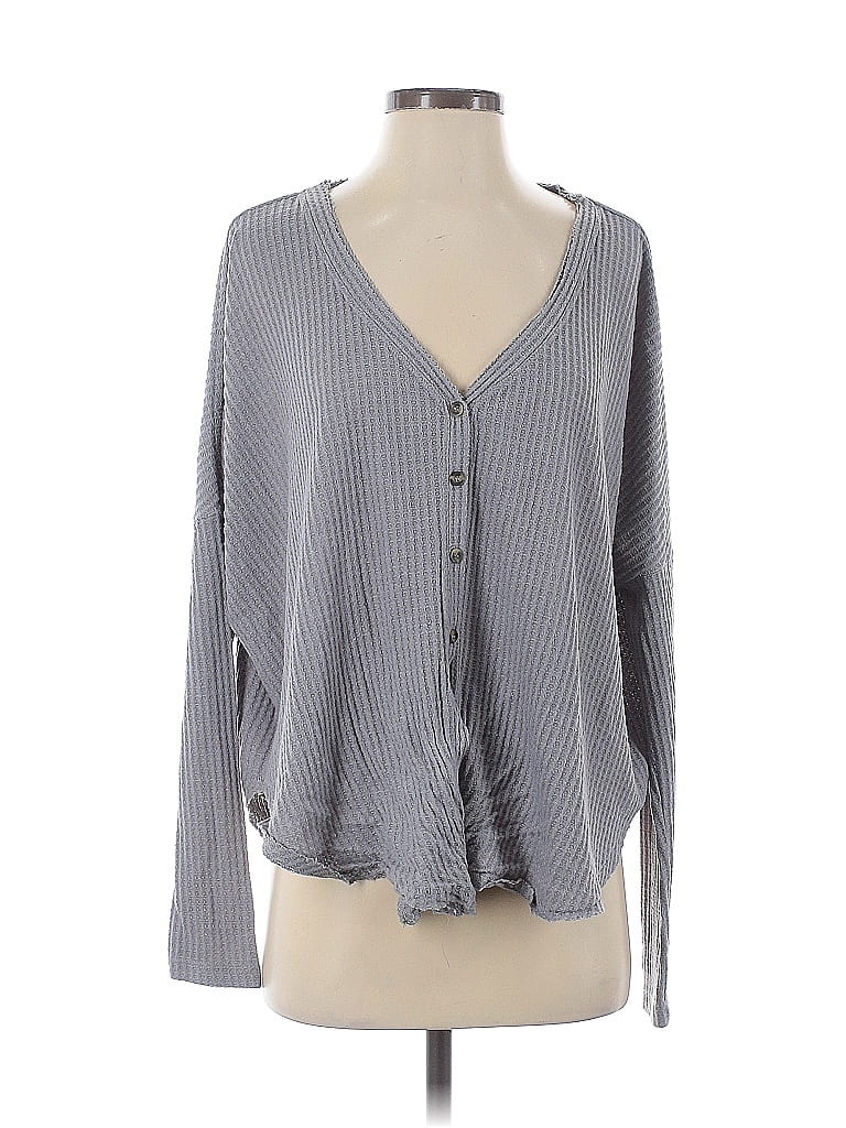 Pre-owned Out From Under Long Sleeve Blouse In Gray