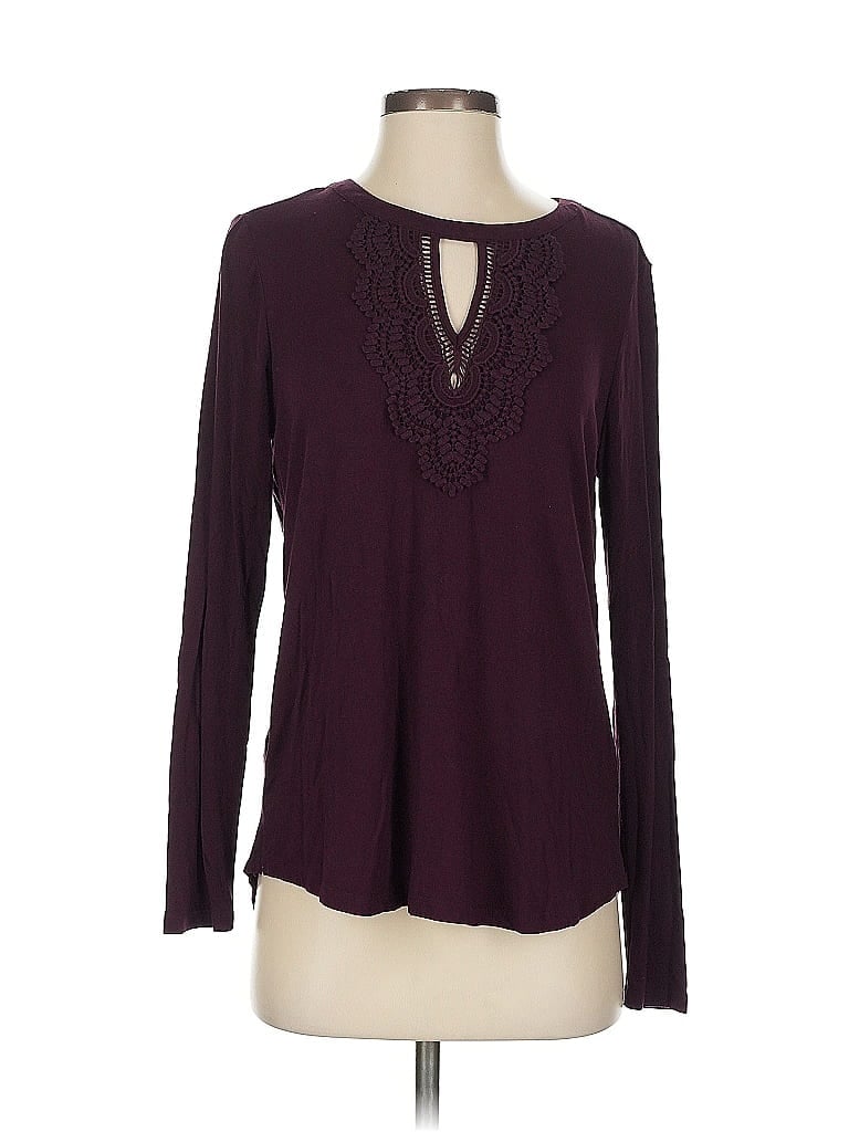 Pre-owned Daniel Rainn Long Sleeve Henley Shirt In Burgundy