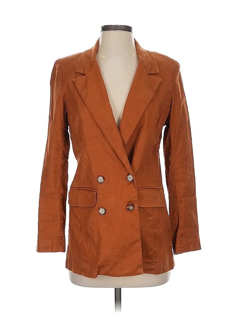 Pre-owned Evereve Blazer Jacket In Brown