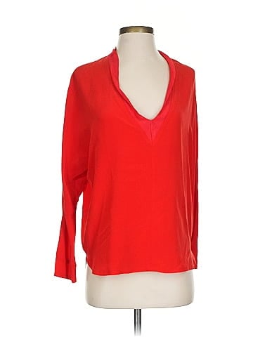 Sandro 3/4 Sleeve Silk Top (view 1)
