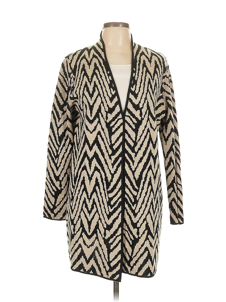 Kasper Chevron-herringbone Tan Cardigan Size L - photo 1