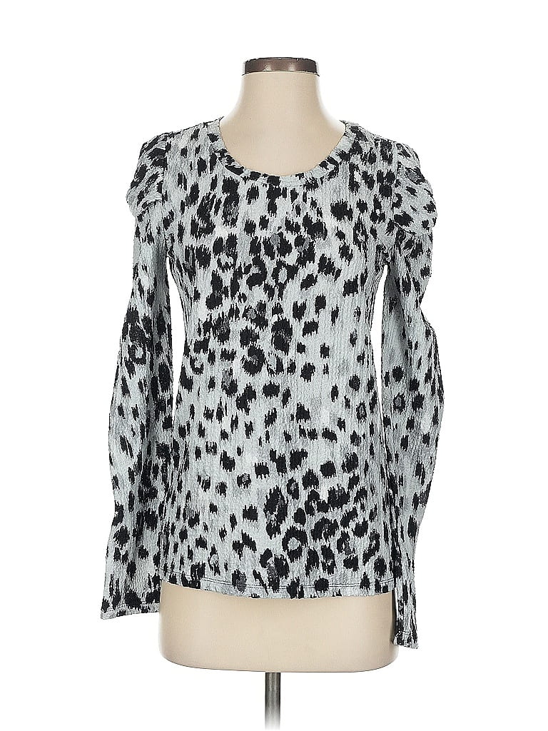 Pre-owned Ann Taylor Loft Long Sleeve T-shirt In Silver