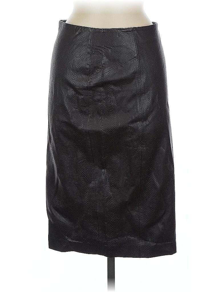 Pre-owned Zara Faux Leather Skirt In Black