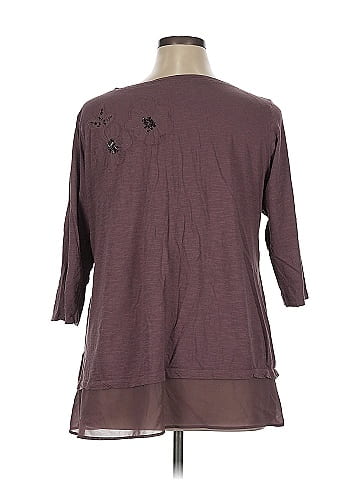 LOGO by Lori Goldstein 3/4 Sleeve Top (view 2)