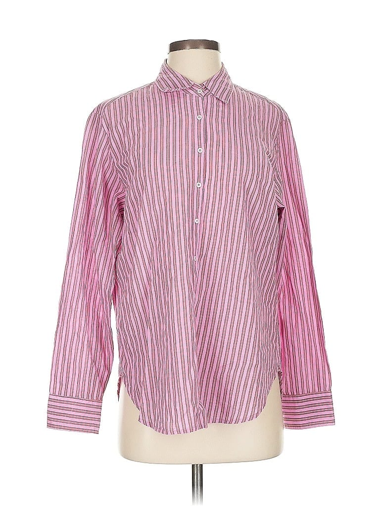 Xirena 100% Cotton Stripes Pink Long Sleeve Button-Down Shirt Size S - photo 1