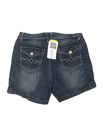 Angels Y2K Blue Denim Shorts with Button Details  (view 2)