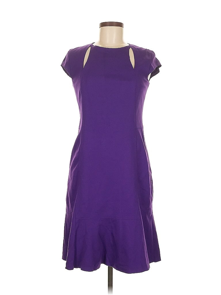Akris Punto Solid Purple Cocktail Dress Size 8 - photo 1