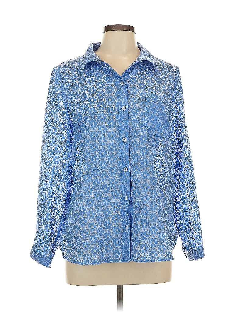 Pre-owned Tommy Hilfiger Long Sleeve Blouse In Blue