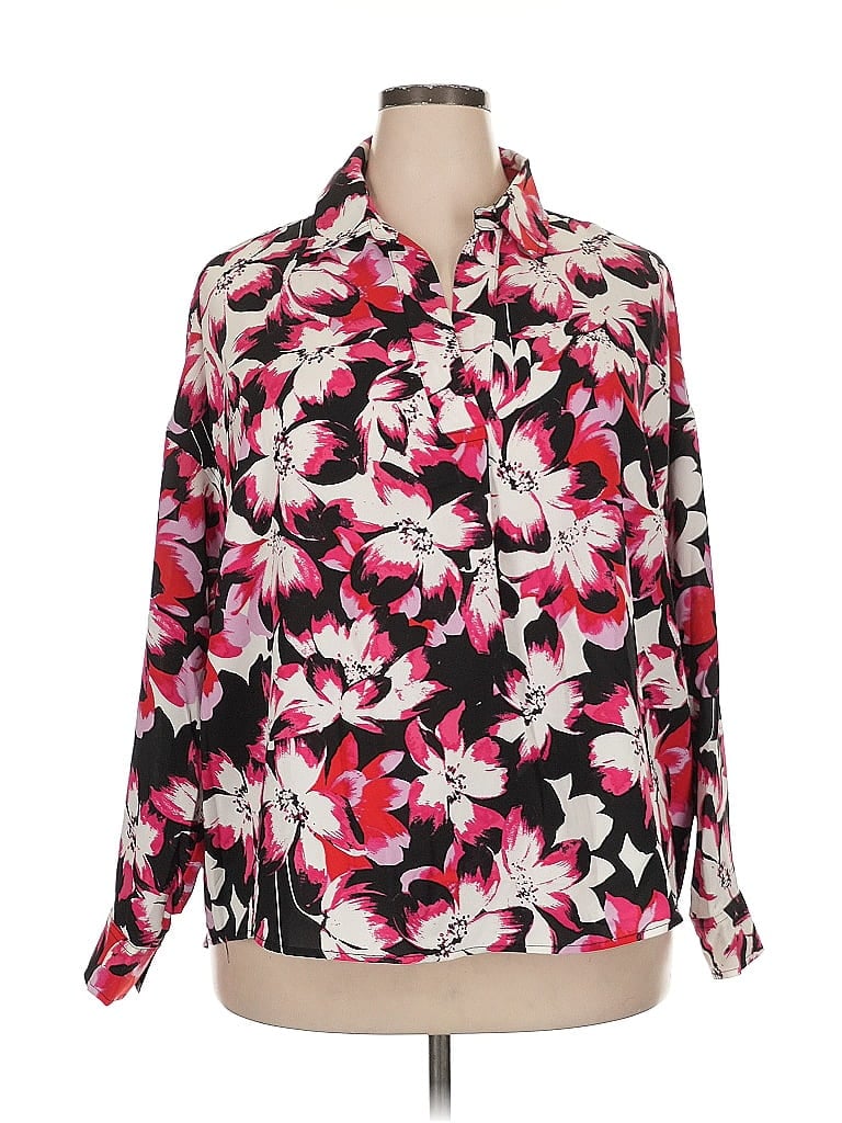 Click to view more detailed imagery on our partner's website Pre-owned Rafaella Long Sleeve Blouse In Pink