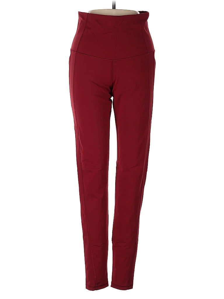 VSX Sport Solid Color Block Chevron-herringbone Burgundy Active Pants Size S - photo 1