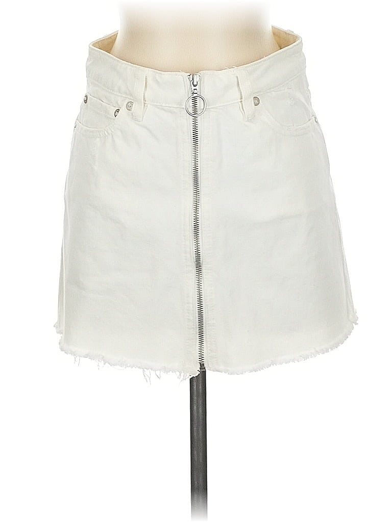 Pre-owned We The Free Denim Skirt In White