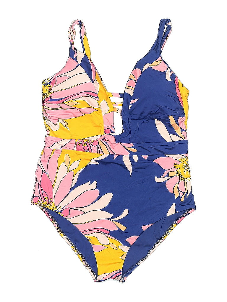 Trina Turk Print Blue One Piece Swimsuit Size 14 70 off ThredUp