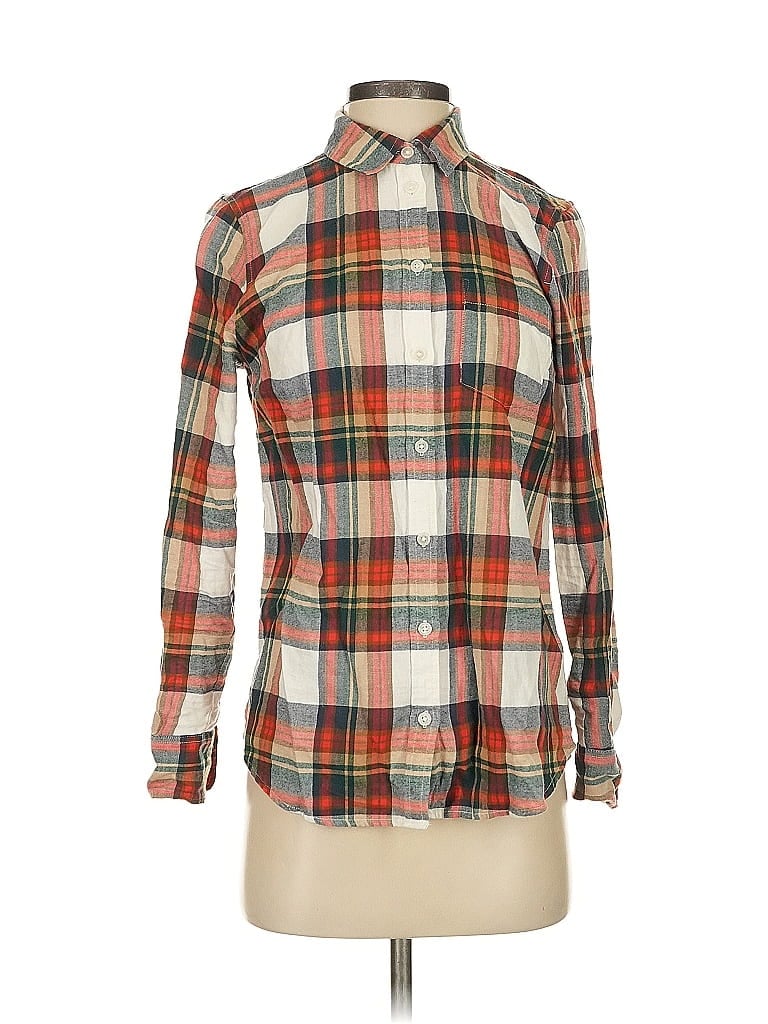 Pre-owned J.crew Factory Store Long Sleeve Button Down Shirt In Green