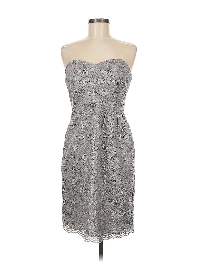 Pre-owned David's Bridal Cocktail Dress In Silver