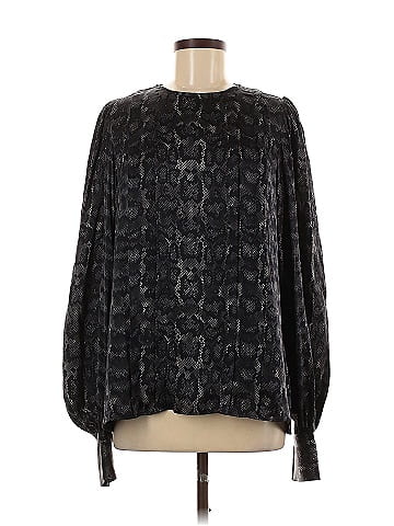 Anine Bing Long Sleeve Silk Top (view 1)