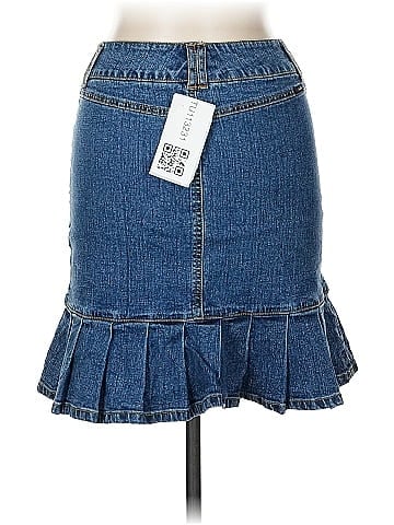 Angels Jeans Frilled Denim Blue Skirt Essential (view 2)